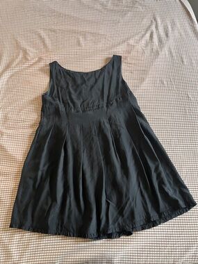 Flora kung vintage Black silk Sleeveless A-Line Dress